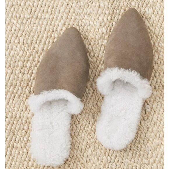 JENNI KAYNE Shearling-Lined Pointed Mule Size US-5 IT-35 in Laurel Green - Picture 3 of 8